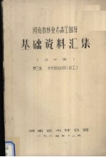 湖南省林业志森工部分基础资料汇集  第3集  木材综合利用（加工）