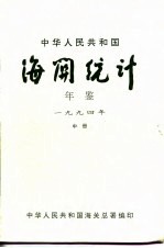 中国海关统计年鉴  1994  中