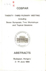 COSPAR TWENTY-THIRD PLENARY MEETING including Seven Symposia