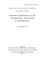 SCIENTIFIC PROSEEDINGS OF THE INTERNATIONAL ASSOCIATION OF METEOROLOGY