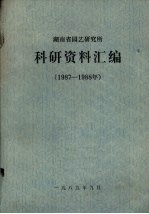 湖南省园艺研究所  1987-1988科研资料汇编