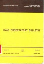 HVAR OBSERVATORY BULLETIN