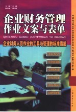 企业财务管理作业文案与表单  企业财务人员作业的工具与管理的标准借鉴