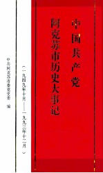 中国共产党阿克苏市历史大事记  一九四九年十月-一九九三年十二月