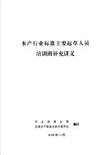 水产行业标准主要起草人员培训班补充讲义