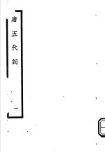 唐五代词  第1册