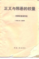 正义与邪恶的较量  刑事侦查案例选