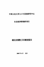 中国人民大学人口与发展研究中心社会抚养费调研项目  湖北省潜江市调查报告