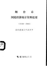 烟台市国民经济统计资料提要  1949-1983  庆祝建国三十五周年