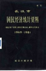 武汉市国民经济统计资料  固定资产投资、建筑安装企业、城市公用事业  1949-1981