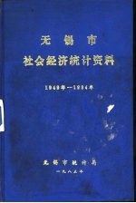 无锡市社会经济统计资料  1949年-1984年