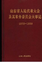 山东省人民代表大会及其常务委员会大事记  1979年-1999年