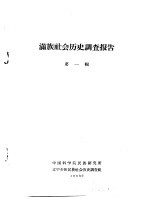 满族社会历史调查报告  上  满族社会历史调查报告  第1辑