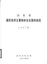 山东省国民经济主要指标在全国的地位  1987年