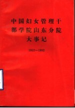 中国妇女管理干部学院山东分院大事记  1952-1992年