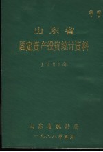 山东省固定资产投资统计资料  1987年