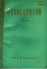 泰安市国民经济统计资料  1989年