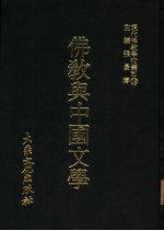 现代佛教学术丛刊  19  佛教与中国文学