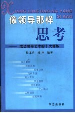 像领导那样思考  成功领导艺术的十大修炼