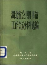 湖北省公共图书馆工作会议材料选编