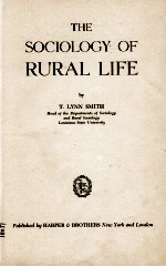 THE SOCIOLOGY OF RURAL LIFE