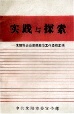 实践与探索  沈阳市企业思想政治工作经验汇编