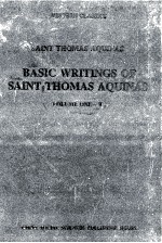 BASIC WRITINGS OF SAINT THOMAS AQUINAS VOLUME ONE 2