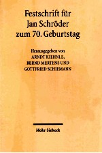 FESTSCHRIFT FUR JAN SCHRODER ZUM 70.GEBURTSTAG AM 28.MAI 2013