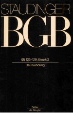 KOMMENTAR ZUM BURGERLICHEN GESETZBUCH MIT EINFUHRUNGSGESETZ UND NEBENGESETZEN BUCH 1  §§125-129