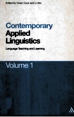 CONTEMPORARY APPLIED LINGUISTICS VOLUME 1 LANGUAGE TEACHING AND LEARNING