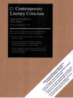 contemporary literary criticism  annual cumulative title index covers volumes 1-359