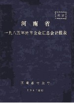 河南省一九八五年地方企业汇总会计报表