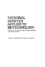 MICROBIAL GENETICS APPLIED TO BIOTECHNOLOGY PRINCIPLES AND TECHNIQUES OF GENE TRANSFER AND MANIPULAT