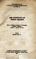 FINITE GROUPS 1960 INSTITUTE ON FINITE GROUPS