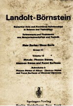 LANDOLT-BORNSTEIN GROUPPE III:CRYSTAL AND SOLID STATE PHYSICS VOLUME 13 METALS:PHONON STATES