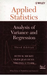 APPLIED STATISTICS ANALYSIS OF VARIANCE AND REGRESSION