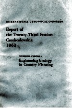 INTERNATIONAL GEOLOGICAL CONGRESS REPORT OF THE TWENTY-THIRD SESSION CZECHOSLOVAKIA 1968 PROCEEDINGS