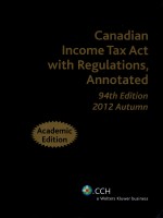 CANADIAN INCOME TAX ACT WITH REGULATIONS