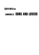 CLIFFS NOTES ON LAWRENCE’S SONS AND LOVERS