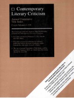 contemporary literary criticism  annual cumulative title index  covers volume 1-339