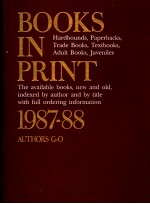 BOOKS IN PRINT 1987-1988 AUTHORS G-O