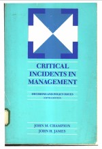 CRITICAL INCIDENTS IN MANAGEMENT