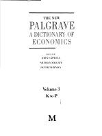 THE NEW PALGRAVE A DICTIONARY OF ECONOMICS Volume 3