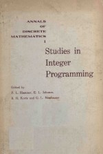 ANNALS OF DISCRETE MATHEMATICS 1 STUDIES IN INTEGER PROGRAMMING