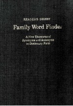 READER'S DIGEST FAMILY WORD FINDER