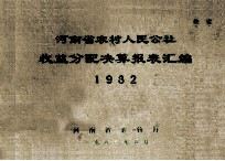 河南省农村人民公社收益分配决算报表汇编  1982年