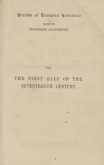 THE FIRST HALF OF THE SEVENTEENTH CENTURY