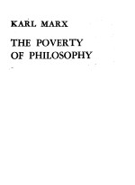 THE POVERTY OF PHILOSOPHY