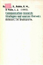 COMMUNICATION RESEARCH:STRATEGIES AND SOURCES THIRD EDITION