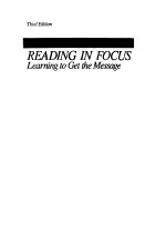 READING IN FOCUS Learning to Get the Message Third Edition B